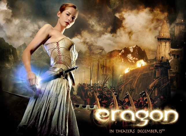 Обои картинки фото кино фильмы, eragon, девушка, оружие, войско, замок