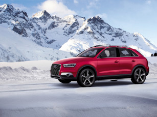 обоя audi q3 concept 2012, автомобили, audi, concept, 2012, q3, трасса, снег, красная