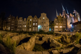Картинка gdansk города гданьск+ польша ночь свет