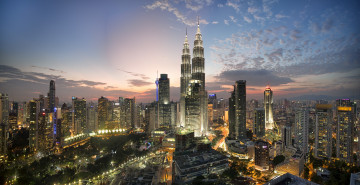 обоя kuala lumpur cityscapes panorama, города, куала-лумпур , малайзия, близнецы, башни