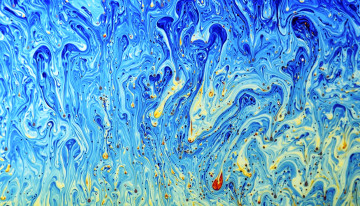 Картинка рисованное абстракция потеки краска синий вкрапления