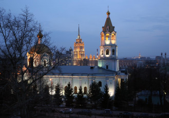 обоя храм святителя николая, москва, города, - православные церкви,  монастыри, храм, святителя, николая, зодчество, пресненский, район, на, трех, горах