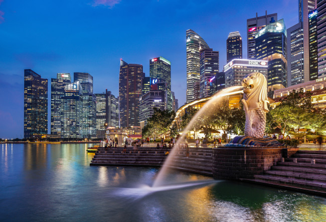 Обои картинки фото merlion park,  singapore, города, сингапур , сингапур, простор