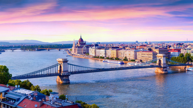 Обои картинки фото города, будапешт , венгрия, река, мост