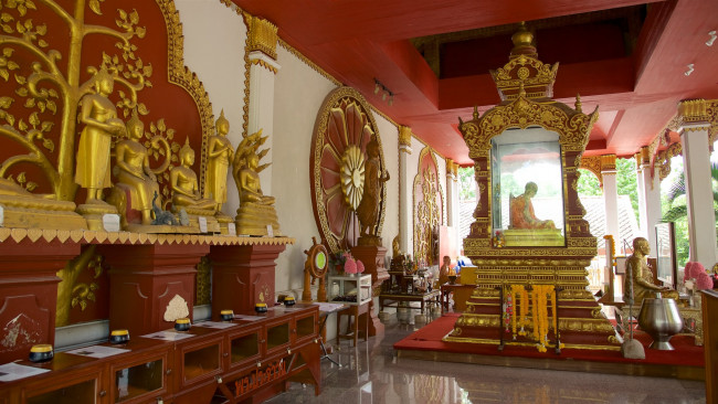 Обои картинки фото wat khunaram temple, thailand, интерьер, убранство,  роспись храма, wat, khunaram, temple