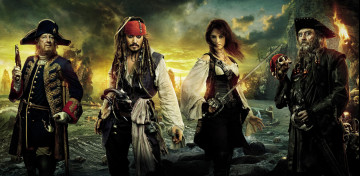 обоя pirates, of, the, caribbean, on, stranger, tides, кино, фильмы, captain, jack, sparrow, angelica, hector, barbossa