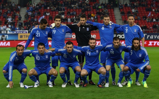 Обои картинки фото команда, греции, спорт, футбол, euro, 2012