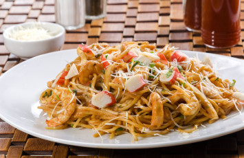 Картинка еда макаронные+блюда морепродукты соус паста