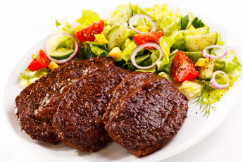 Картинка еда мясные+блюда салат мясо овощи