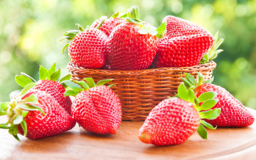 Картинка еда клубника +земляника спелая ягоды корзинка красная red sweet berries strawberry fresh