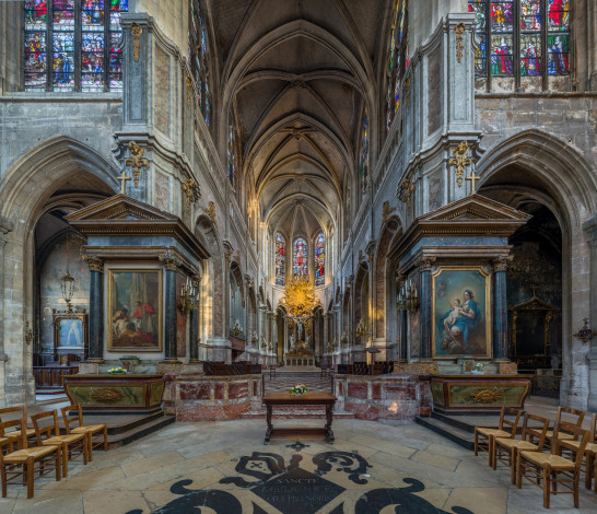 Обои картинки фото church of saint merri,  paris,  france, интерьер, убранство,  роспись храма, храм, католицизм