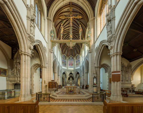 Обои картинки фото sacred heart rc church,  wimbledon, интерьер, убранство,  роспись храма, храм, католицизм