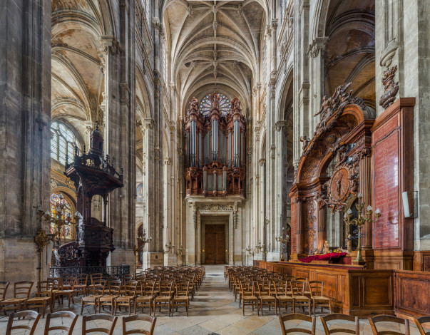 Обои картинки фото church of saint eustache,  paris,  france, интерьер, убранство,  роспись храма, храм, католицизм