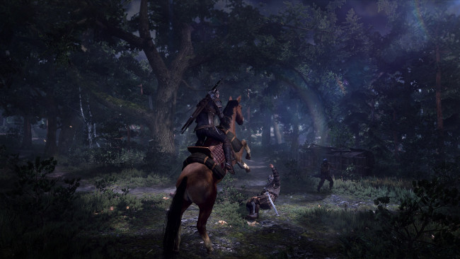 Обои картинки фото the witcher 3,  wild hunt, видео игры, люди, лошадь, лес