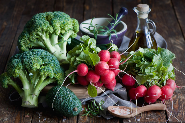 Обои картинки фото еда, овощи, редис, капуста