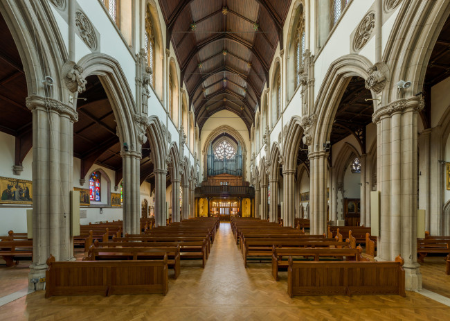 Обои картинки фото sacred heart rc church,  wimbledon, интерьер, убранство,  роспись храма, храм, католицизм