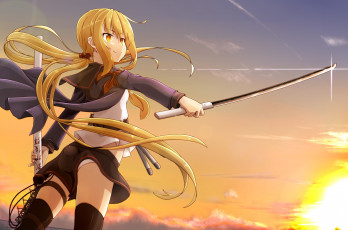 Картинка аниме kantai+collection меч девушка