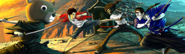 Картинка аниме оружие +техника +технологии афро-амурай самурай чамплоо кроссовер