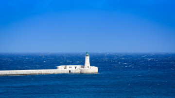 Картинка природа маяки маяк голубое небо горизонт море
