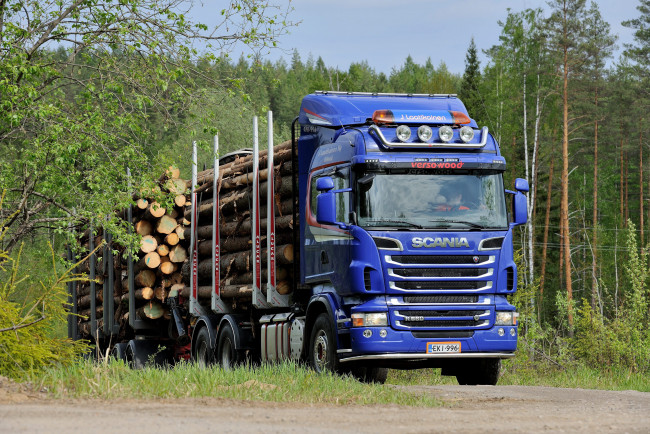 Обои картинки фото автомобили, scania, truck, timber, r560