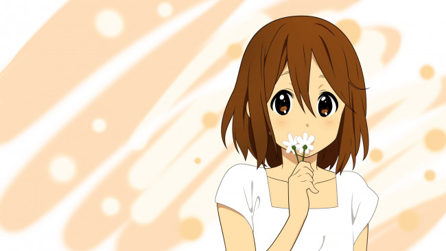 Обои картинки фото аниме, k-on, фон, взгляд, девушка