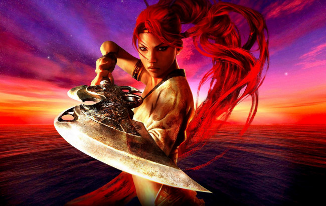 Обои картинки фото видео игры, heavenly sword, нарико, меч, рыжая, девушка