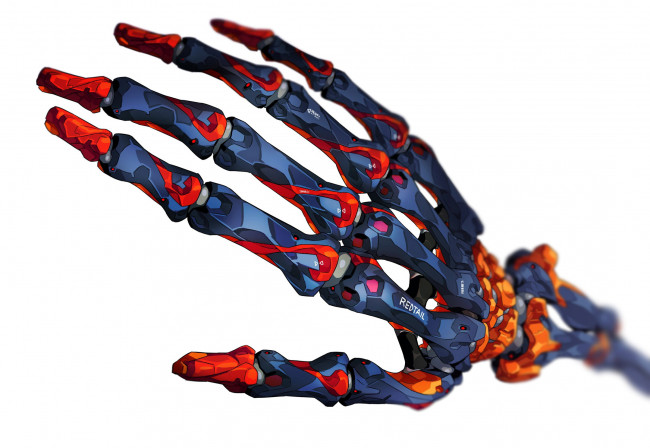 Обои картинки фото фэнтези, роботы,  киборги,  механизмы, рука, кисть, скелет, робот