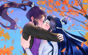 Картинка аниме mo+dao+zu+shi цзян чэн лань сичэнь поцелуй осень