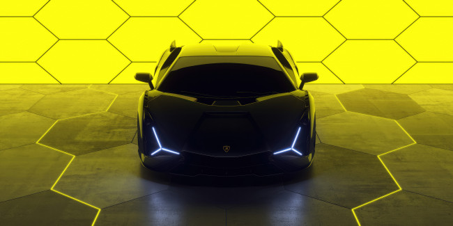 Обои картинки фото автомобили, lamborghini, sian, флуоресцентный, гиперкар