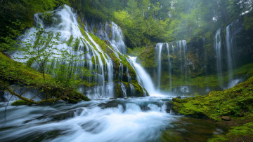 обоя panther creek falls, columbia river gorge, washington, природа, водопады, panther, creek, falls, columbia, river, gorge