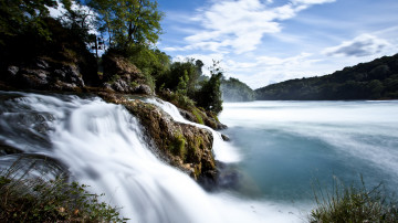 Картинка rhine falls switzerland природа водопады рейнский водопад щвейцария река
