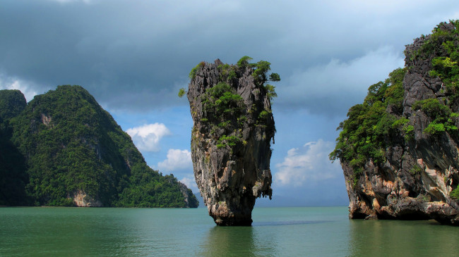 Обои картинки фото james, bond, island, phang, nga, bay, phuket, thailand, природа, побережье, пхукет, тайланд, островок, тапу, скалы, залив, пхангнга