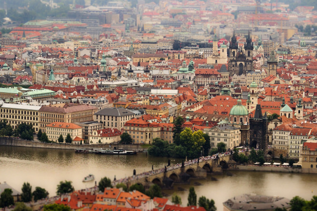 Обои картинки фото города, прага, Чехия, панорама, река, мост, prague, czech, republic, vltava, river, charles, bridge, влтава, карлов, здания