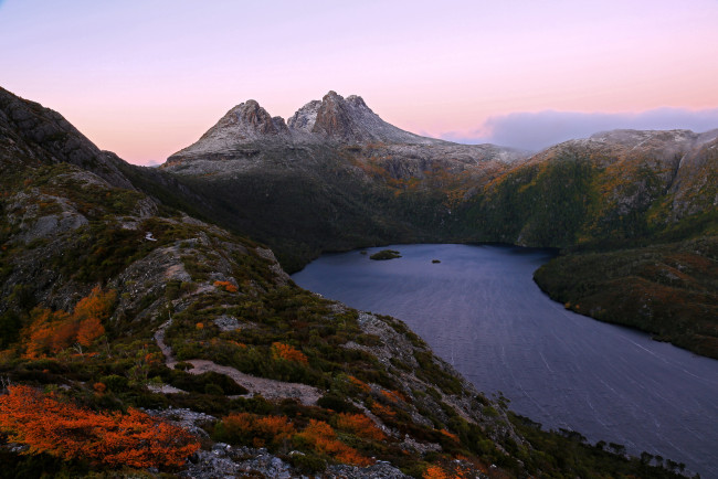 Обои картинки фото tasmania, australia, природа, реки, озера, озеро, горы