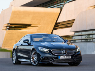 Картинка автомобили mercedes-benz темные 2014г coupе amg s 65 c217