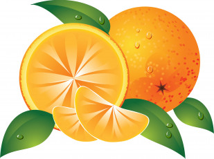 Картинка векторная+графика еда апельсины фон
