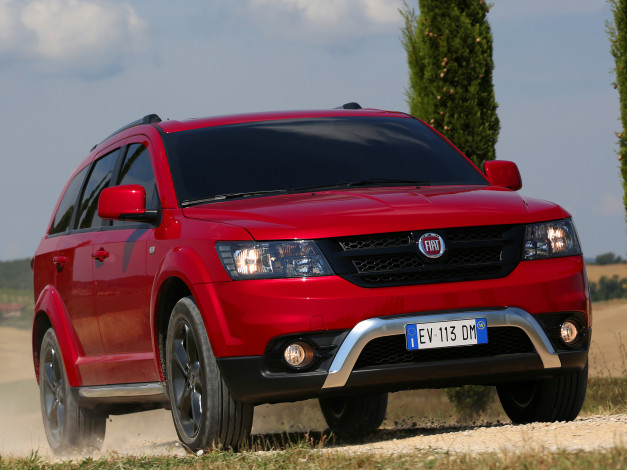 Обои картинки фото автомобили, fiat, красный, 2014г, 345, freemont, cross