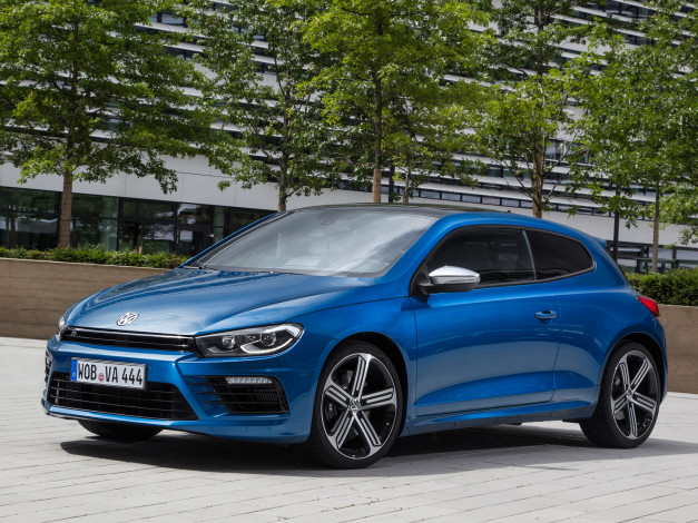 Обои картинки фото автомобили, volkswagen, синий, 2014г, scirocco, r