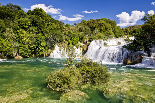 Обои картинки фото природа, водопады, waterfall, хорватия, крка, парк, krka, водопад
