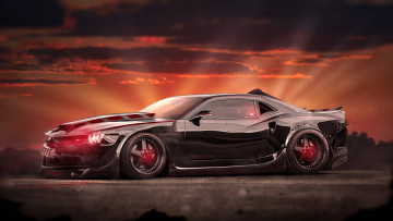 Картинка автомобили виртуальный+тюнинг camaro chevrolet front muscle car evil