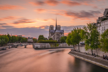 Картинка paris города париж+ франция собор река