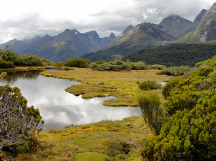 Картинка fiordland national park новая зеландия природа реки озера горы озеро