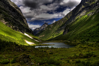 Картинка mountain природа горы озеро ложбина