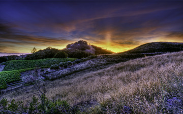 Картинка magnifique природа восходы закаты холмы склон закат