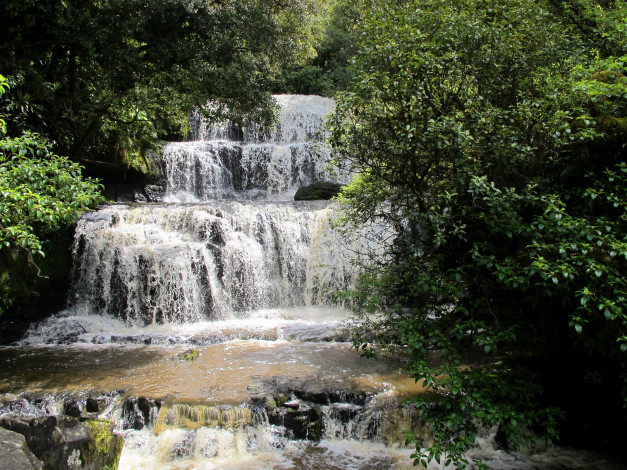 Обои картинки фото новая, зеландия, отаго, purakaunui, falls, природа, водопады