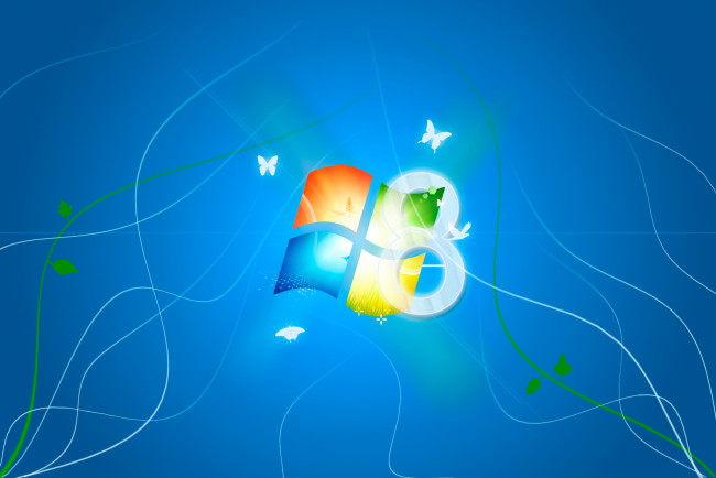 Обои картинки фото компьютеры, windows, логотип, 8, синий, фон, ос, microsoft