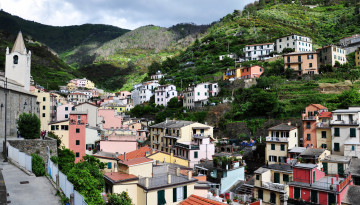 Картинка riomaggiore италия города амальфийское лигурийское побережье горы дома