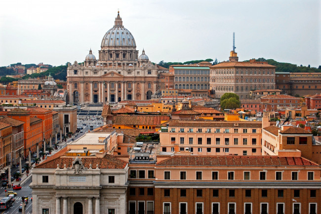 Обои картинки фото города, рим, ватикан, италия, здания, крыши