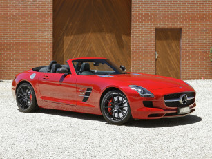 Картинка автомобили mercedes-benz r197 красный au-spec sls 63 amg roadster