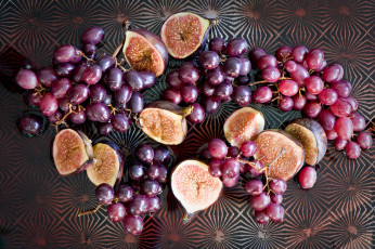 Картинка еда фрукты +ягоды инжир виноград ягоды